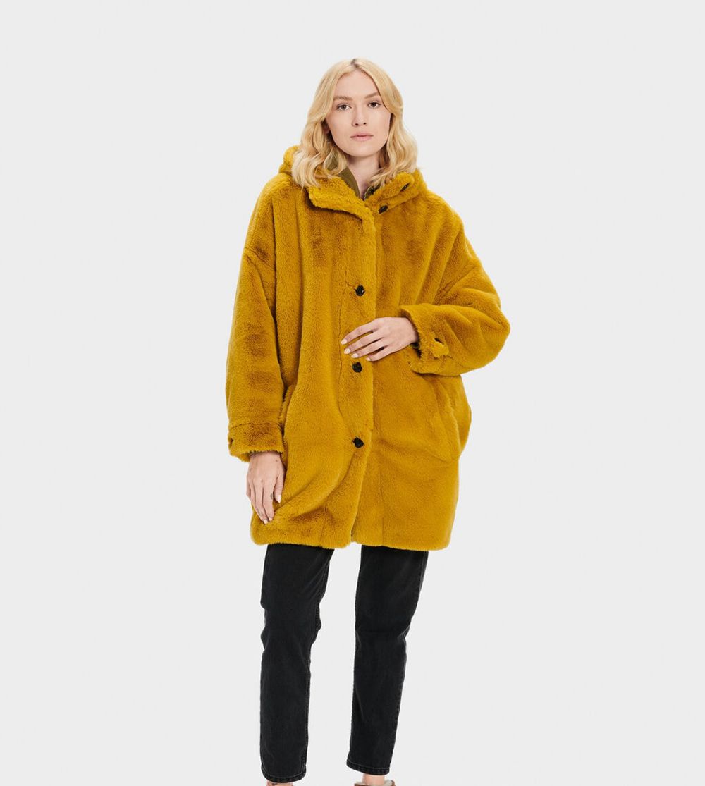 Ugg Coats Canada - Ugg Women's Nori Oversized - Faux Fur Oranges